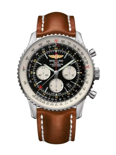Breitling - AB044121.BD24.439X Navitimer GMT Stainless Steel / Black / Calf / Pin