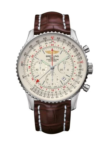 Breitling Breitling - AB0441211G1P1 Navitimer GMT Stainless Steel / Silver / Croco / Pin