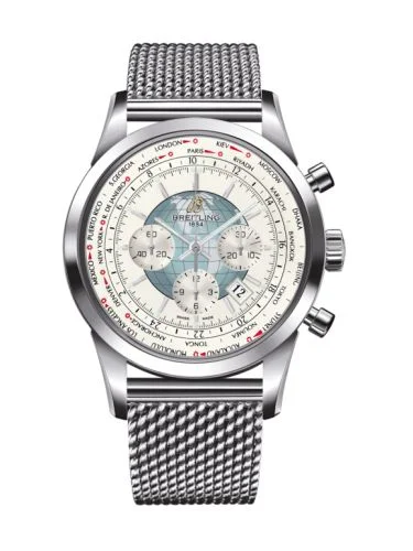 Breitling - AB0510U0.A732.152A Transocean Chronograph Unitime Stainless Steel / Silver / Milanese