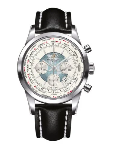 Breitling - AB0510U0.A732.441X Transocean Chronograph Unitime Stainless Steel / Silver / Calf