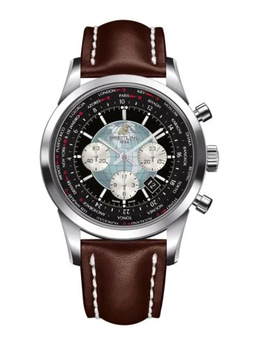 Breitling - AB0510U4.BB62.443X Transocean Chronograph Unitime Stainless Steel / Black / Calf