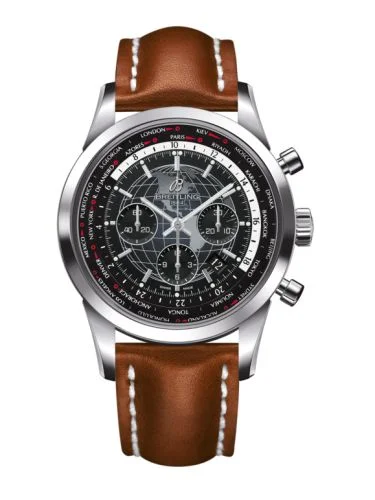 Breitling - AB0510U4.BE84.439X Transocean Chronograph Unitime Stainless Steel / Black / Calf