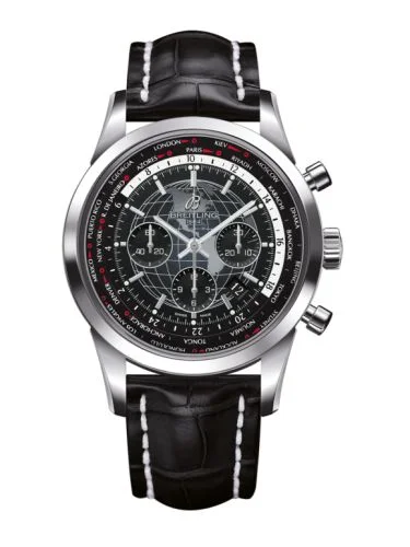 Breitling - AB0510U4.BE84.760P Transocean Chronograph Unitime Stainless Steel / Black / Croco