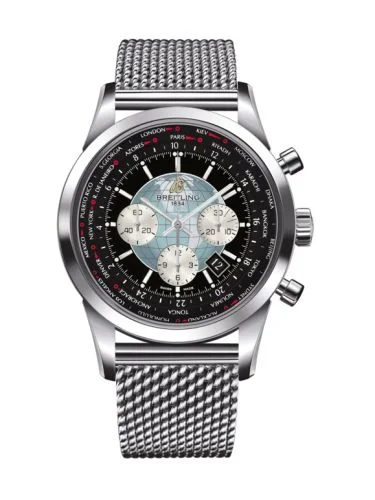 Breitling - AB0510U4B.B62.152A Transocean Chronograph Unitime Stainless Steel / Black / Milanese