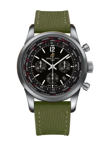 Breitling - AB0510U6.BC26.105W Transocean Chronograph Unitime Pilot Stainless Steel / Black / Military