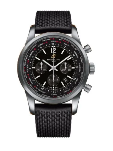 Breitling - AB0510U6|BC26|267S Transocean Chronograph Unitime Pilot Stainless Steel / Black / Rubber