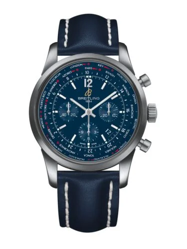 Breitling - AB0510U9|C879|101X Transocean Chronograph Unitime Pilot Stainless Steel / Blue / Calf