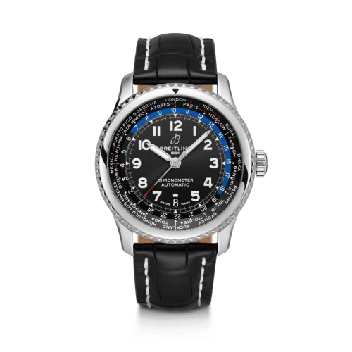 Breitling - AB3521U41B1P2 Navitimer 8 B35 Automatic Unitime 43 Stainless Steel / Black / Black Croco / Folding