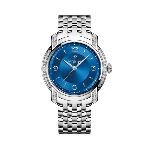Breitling - A77330671C1A1 Lady Premier 32 SuperQuartz Stainless Steel - Diamond / Ink Blue / Bracelet