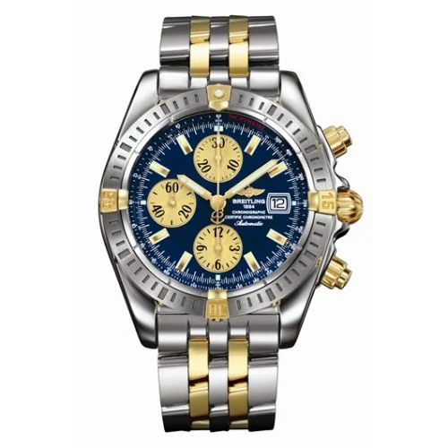 Breitling - B1335611/C646 Chronomat Evolution Stainless Steel / Yellow Gold / Blue