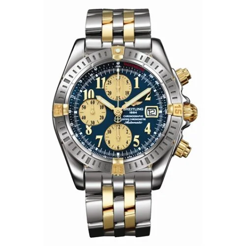 Breitling - B1335611/C648 Chronomat Evolution Stainless Steel / Yellow Gold / Blue