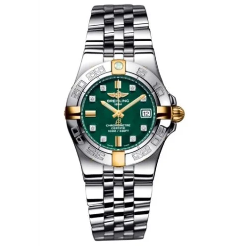 Breitling - B71340L2.L517.368A Galactic 30 Two Tone Green / Diamond / Bracelet