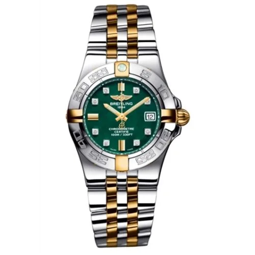 Breitling - B71340L2.L517.368D Galactic 30 Two Tone Green / Diamond / Two Tone Bracelet