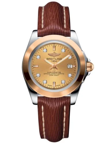 Breitling - C7133012/H550/406X/A14BA.1 Galactic 32 Sleek Edition Stainless Steel / Rose Gold / Golden Sun Diamond / Calf