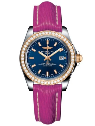 Breitling - C7133053/C952/406X/A14BA.1 Galactic 32 Sleek Edition Stainless Steel / Rose Gold / Diamond / Horizon Blue / Calf