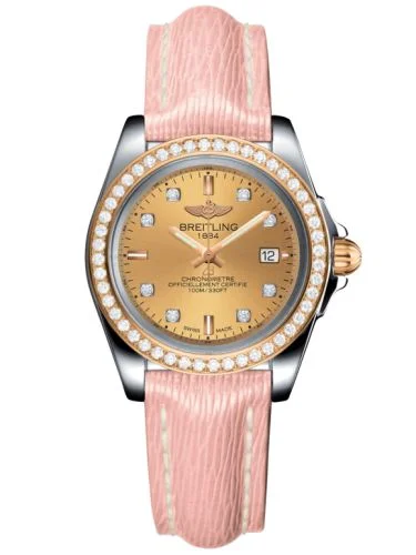 Breitling - C7133053/H550/777P/A14BA.1 Galactic 32 Sleek Edition Stainless Steel / Rose Gold / Diamond / Golden Sun Diamond / Croco
