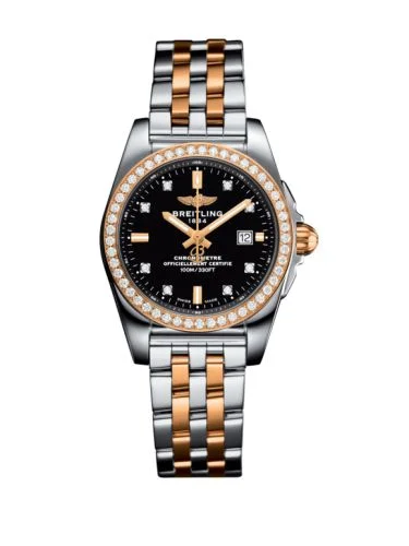 Breitling - C7234853/BE86/484X/A12BA.1 Galactic 29 Stainless Steel / Rose Gold / Diamond / Trophy Black Diamond / Calf