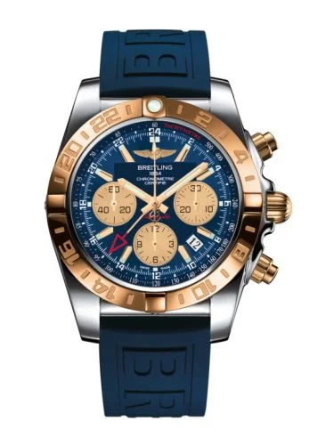Breitling - CB042012.C858.158S Chronomat 44 GMT Stainless Steel / Rose Gold / Metallica Blue / Rubber