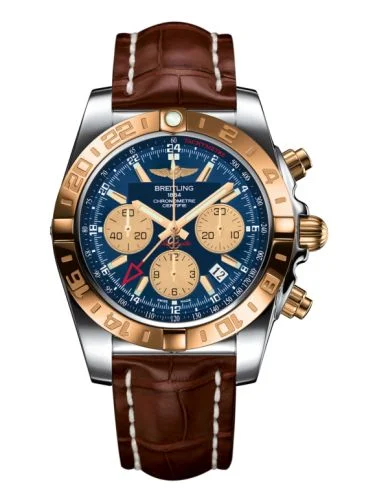 Breitling - CB042012.C858.737P Chronomat 44 GMT Stainless Steel / Rose Gold / Metallica Blue / Croco