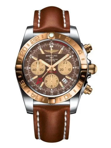 Breitling - CB042012.Q590.433X Chronomat 44 GMT Stainless Steel / Rose Gold / Metallica Brown / Calf