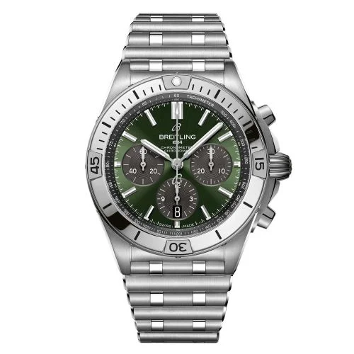 Breitling - EB01341A1L1E1 Chronomat B01 42 Titanium / Green / Watches of Switzerland