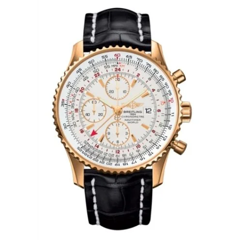Breitling - H2432212/G664/760P/R20BA.1 Navitimer World Red Gold / Silver / Croco / Pin