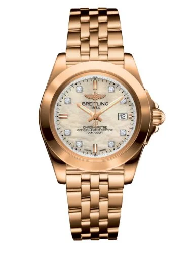 Breitling - H7133012.A803.406X Galactic 32 Sleek Edition Rose Gold / Pearl Diamond / Calf