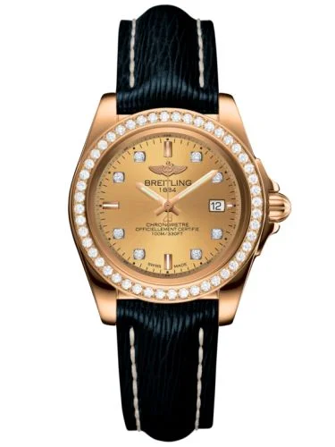 Breitling - H7133053.H550.235X Galactic 32 Sleek Edition Rose Gold / Diamond / Golden Sun Diamond / Sahara