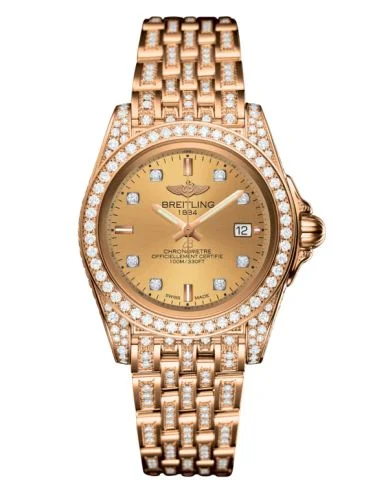 Breitling - H71330AF.H550.792T Galactic 32 Sleek Edition Rose Gold / Diamondworks / Golden Sun Diamond / Bracelet