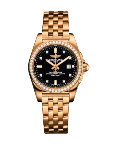 Breitling - H7234853|BE86|477X Galactic 29 Rose Gold / Diamond / Trophy Black Diamond / Calf