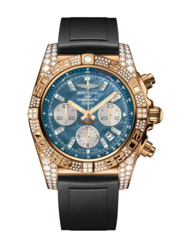 Breitling - HB0110AJ.BC53.134S Chronomat 44 Rose Gold Diamondworks / Black Pearl Diamond / Rubber