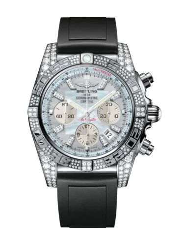 Breitling - JB0110AJ.G731.134S Chronomat 44 White Gold Diamondworks / Gray Pearl Diamond / Rubber