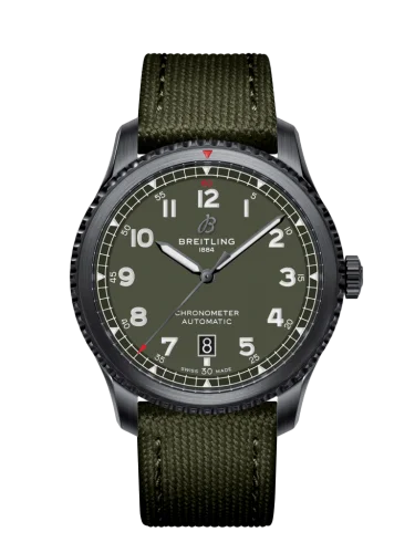 Breitling - M173152A1L1X1 Aviator 8 Automatic 41 Blacksteel / Curtiss Warhawk / Canvas / Folding