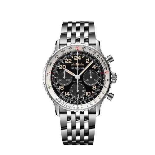 Breitling Navitimer B02 Chronograph 41 Cosmonaute Stainless Steel - Platinum / Black / Bracelet