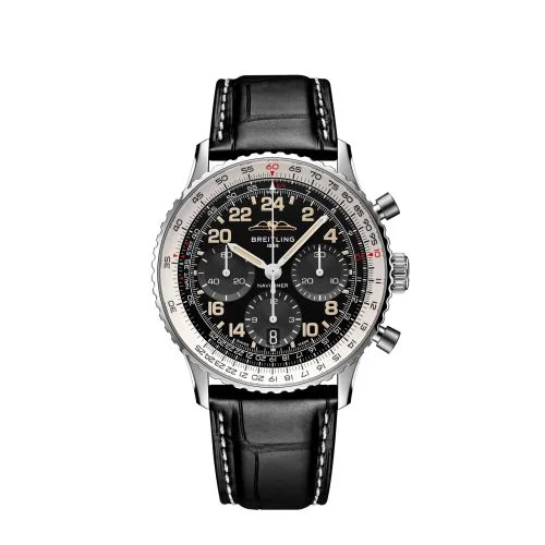 Breitling Navitimer B02 Chronograph 41 Cosmonaute Stainless Steel - Platinum / Black / Alligator - Folding