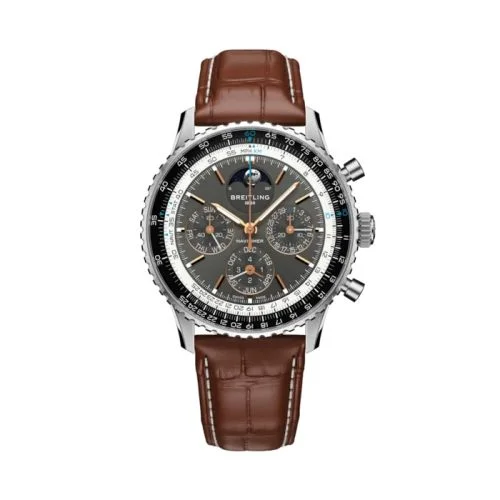 Breitling - PB1921251B1P1 Navitimer B19 Chronograph 43 Perpetual Calendar Stainless Steel - Platinum /  Grey