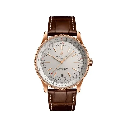 Breitling - R17326211G1P1 Navitimer Automatic 41 Automatic Red Gold / Silver / Croco / Pin