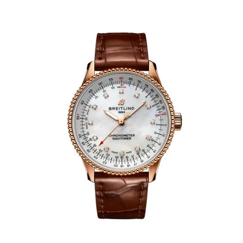 Breitling - R17395211A1P2 Navitimer 1 35 Automatic Red Gold / MOP / Croco / Folding