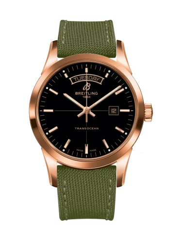 Breitling - R4531012/BB70/106W/R20BA.1 Transocean Day & Date Red Gold / Black / Military / Pin