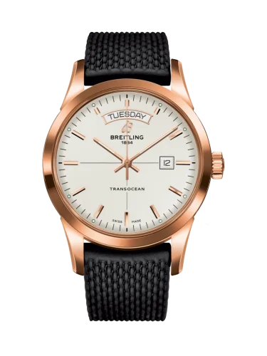 Breitling - R4531012/G752/279S/R20D.3 Transocean Day & Date Red Gold / Silver / Rubber / Folding