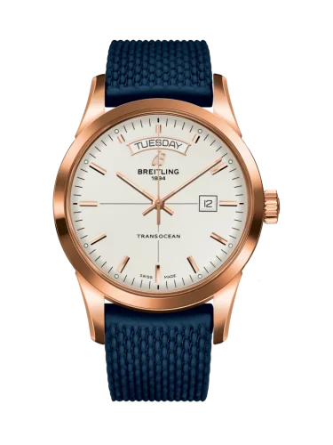Breitling - R4531012/G752/281S/R20D.3 Transocean Day & Date Red Gold / Silver / Rubber / Folding