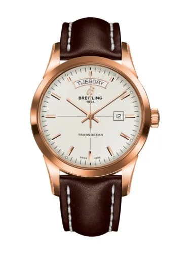 Breitling - R4531012/G752/437X/R20BA.1 Transocean Day & Date Red Gold / Silver / Calf / Pin