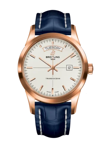 Breitling - R4531012/G752/731P/R20BA.1 Transocean Day & Date Red Gold / Silver / Croco / Pin