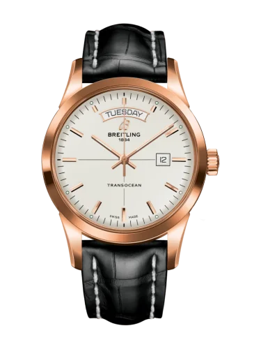 Breitling - R4531012/G752/743P/R20BA.1 Transocean Day & Date Red Gold / Silver / Croco / Pin