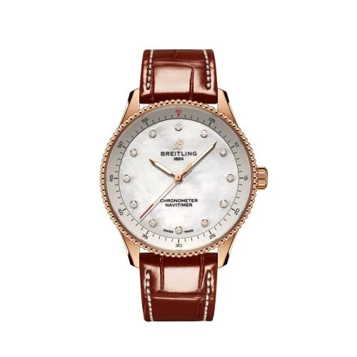 Breitling - R77320E61A1P1 Navitimer Quartz 32 Red Gold / MOP / Croco / Pin