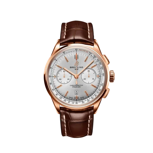 Breitling - RB0118371G1P1 Premier B01 Chronograph 42 Red Gold / Silver / Alligator
