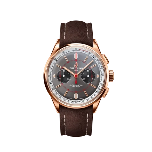 Breitling - RB0118A31B1X1 Premier B01 Chronograph 42 Red Gold / Grey / Nubuck / Wheels & Waves