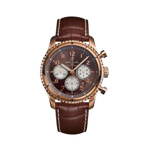 Breitling - RB0119131Q1P1 Aviator 8 B01 Chronograph 43 Red Gold / Bronze / Alligator / Pin