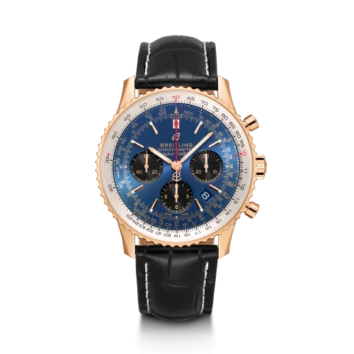 Breitling - RB0121211C1P3 Navitimer 1 B01 Chronograph 43 Red Gold / Blue / Croco / Folding