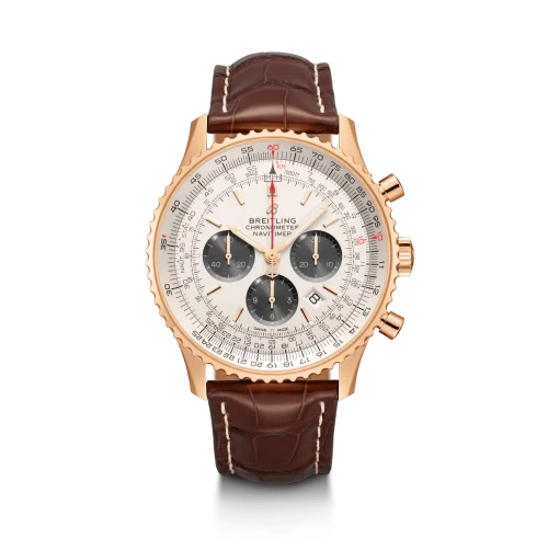 Breitling - RB0127121G1P2 Navitimer 1 B01 Chronograph 46 Red Gold / Silver / Croco / Folding